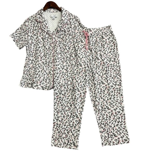 NWOT Karen Neuburger Women's Set XL Leopard Print Pajama - Picture 1 of 5